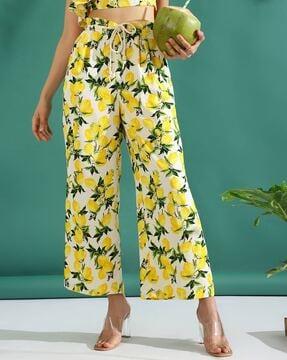 women relaxed fit printed trousers