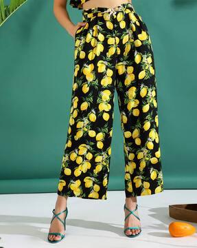 women relaxed fit printed trousers