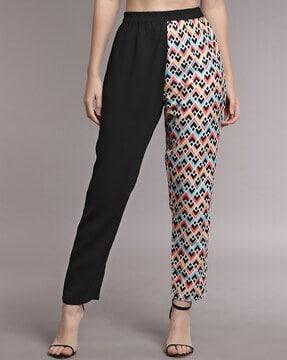 women relaxed fit printed trousers