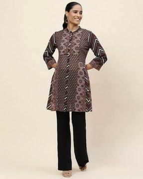 women relaxed fit printed tunic