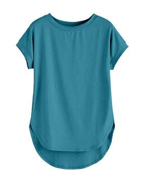 women relaxed fit round-neck top