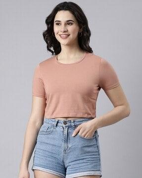 women relaxed fit round-neck top