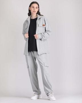 women relaxed fit shacket with flap buttons