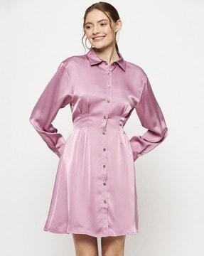 women relaxed fit shirt dress