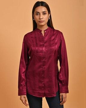 women relaxed fit shirt with full sleeves