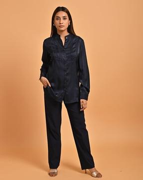 women relaxed fit shirt with full sleeves