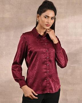 women relaxed fit shirt with full sleeves