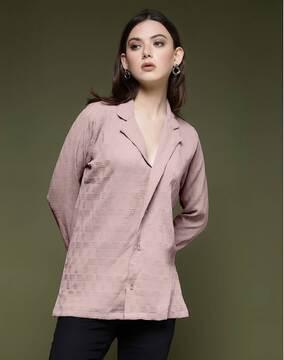 women relaxed fit shirt with lapel collar