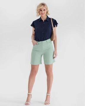 women relaxed fit shirt with short sleeves