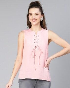 women relaxed fit sleeveless top