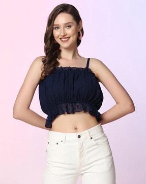 women relaxed fit strappy top