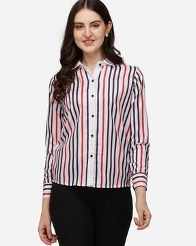 women relaxed fit striped shirt