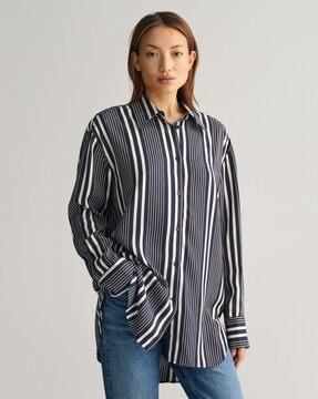 women relaxed fit striped shirt