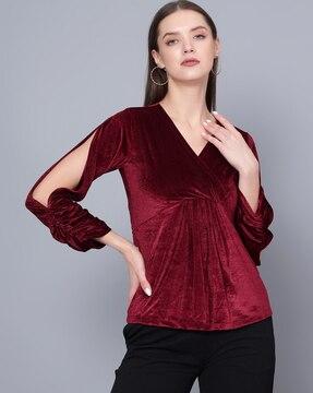 women relaxed fit top with full sleeves