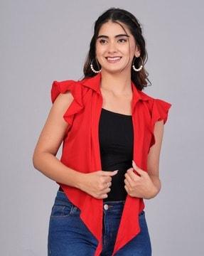 women relaxed fit top with tie-up