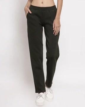 women relaxed fit trousers with elasticated waist