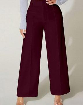 women relaxed fit trousers with insert pockets