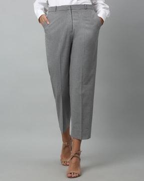 women relaxed fit trousers with slip pockets