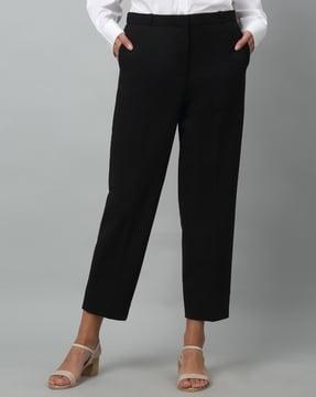 women relaxed fit trousers with slip pockets