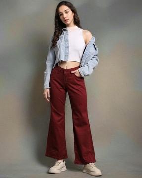 women relaxed fit wide-leg trousers