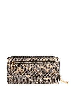 women reptilian pattern zip-around wallet