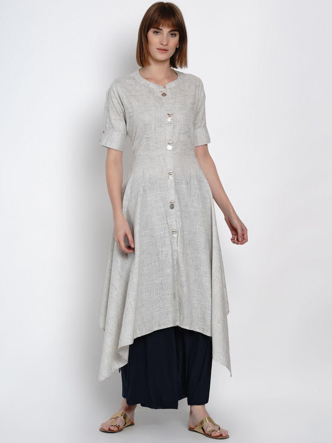 women republic women grey self design a-line kurta