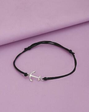 women rhodium-plated bracelet with anchor