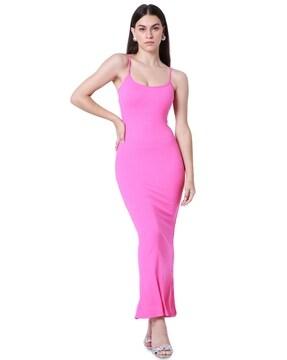 women ribbed bodycon shapewear dress with built-in bra