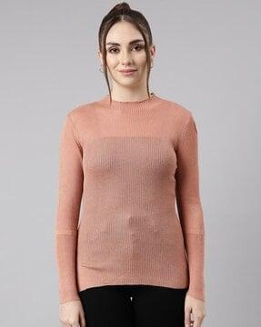 women ribbed fitted top