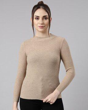 women ribbed fitted top