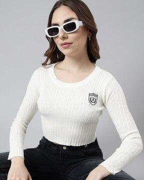 women ribbed fitted top