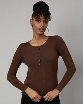 women ribbed fitted top