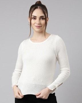 women ribbed fitted top