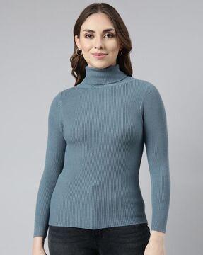 women ribbed fitted top