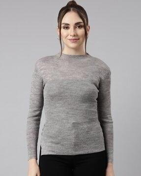 women ribbed fitted top