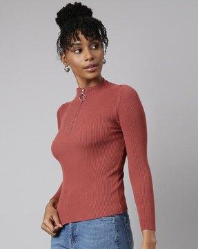 women ribbed fitted top