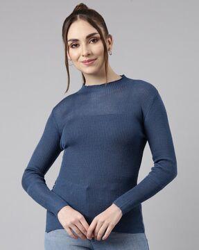 women ribbed fitted top