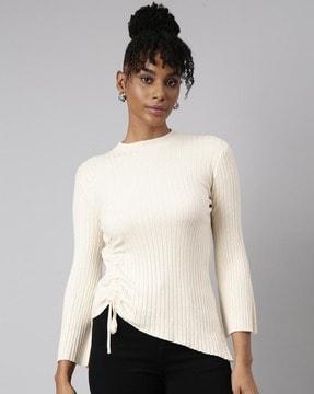 women ribbed fitted top