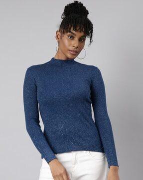 women ribbed fitted top