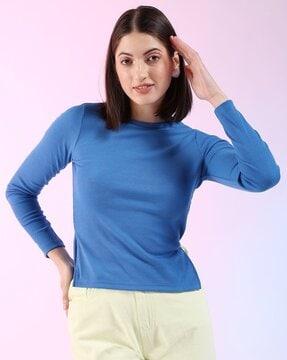 women ribbed fitted top