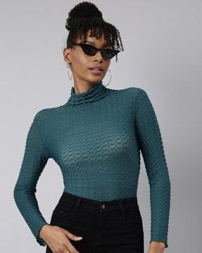 women ribbed fitted top