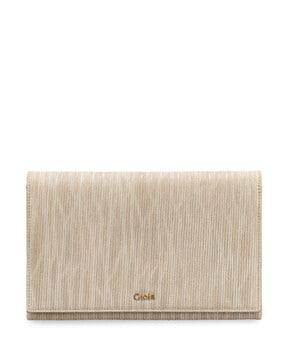 women ribbed foldover clutch