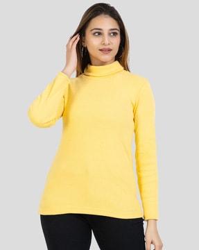 women ribbed high-neck pullover