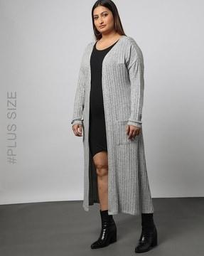 women ribbed longline shrug