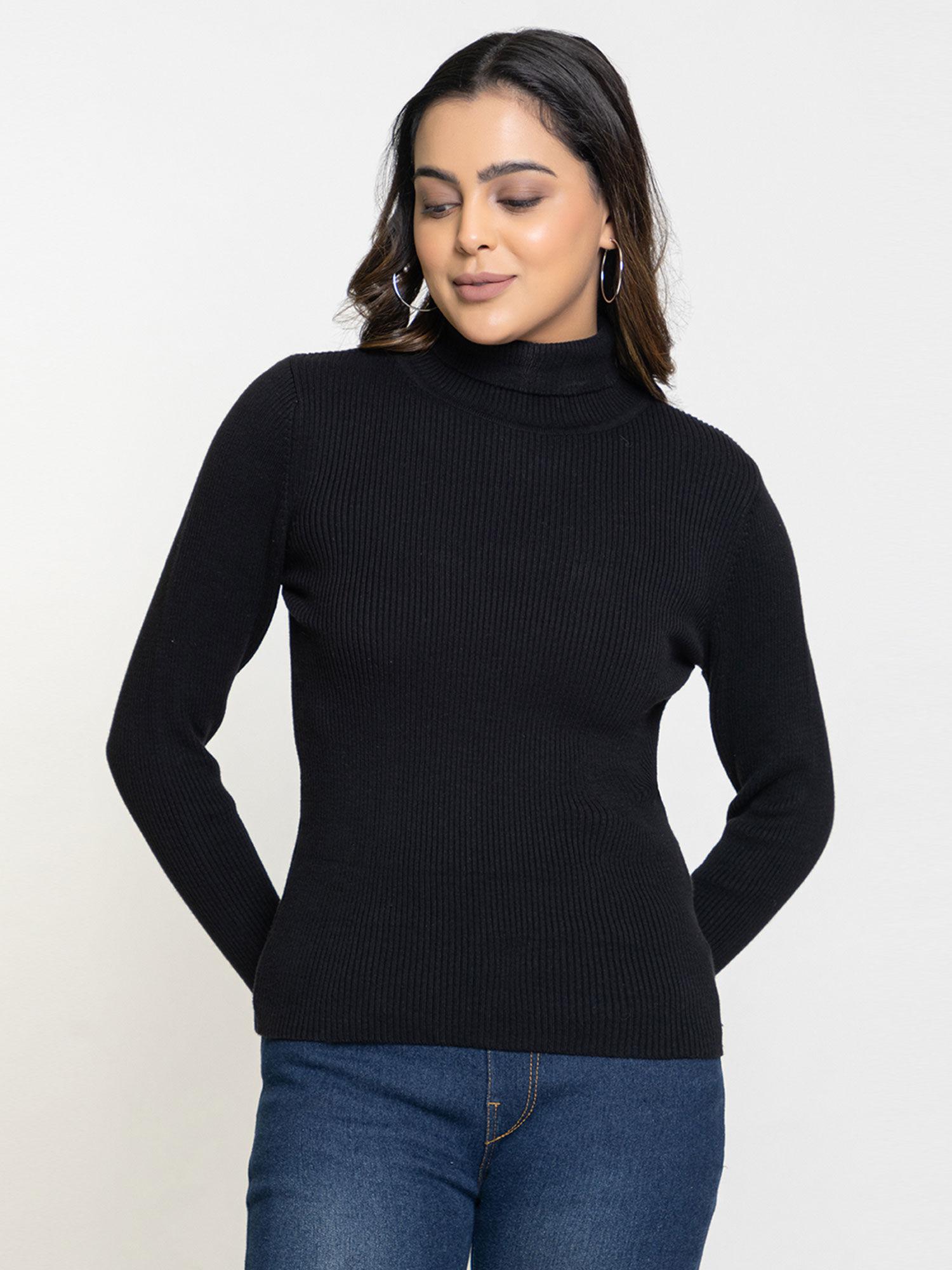 women ribbed pure cotton pullover sweater