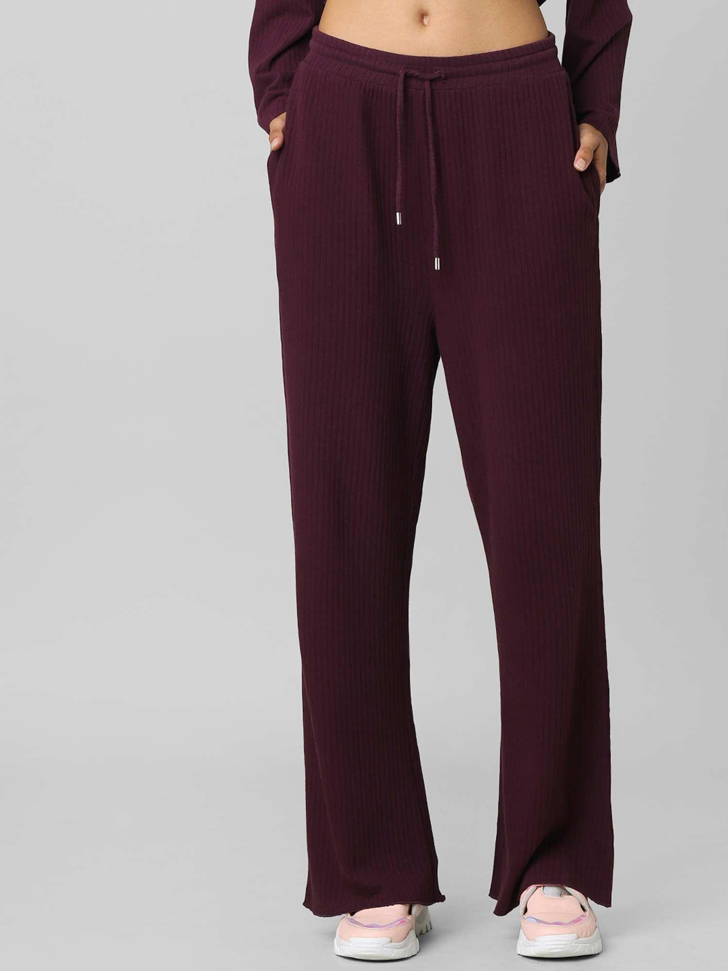 women ribbed purple pants