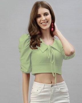 women ribbed regular fit top