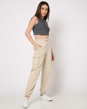 women ribbed relaxed fit crop t-shirt