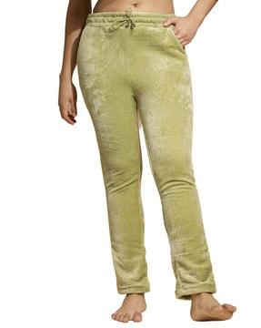 women ribbed relaxed fit pants