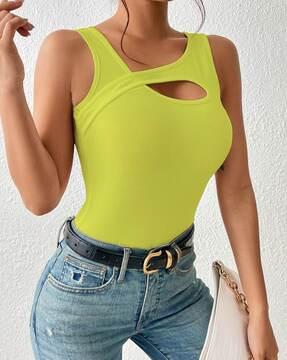 women ribbed relaxed fit tank top